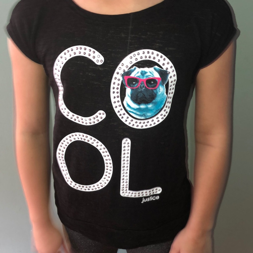 “Cool” black T-shirt by Justice